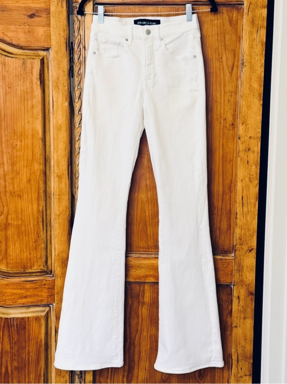 Veronica Beard Beverly Skinny Flare Stretch Jeans White Womens Size 26 Pants